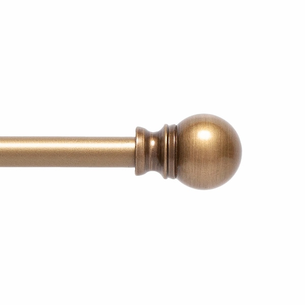 Kenney Mfg Kenney Davenport 1/2 Petite Cafe Decorative Window Curtain Rod, 48-86, Brushed Brass KN55973 - main